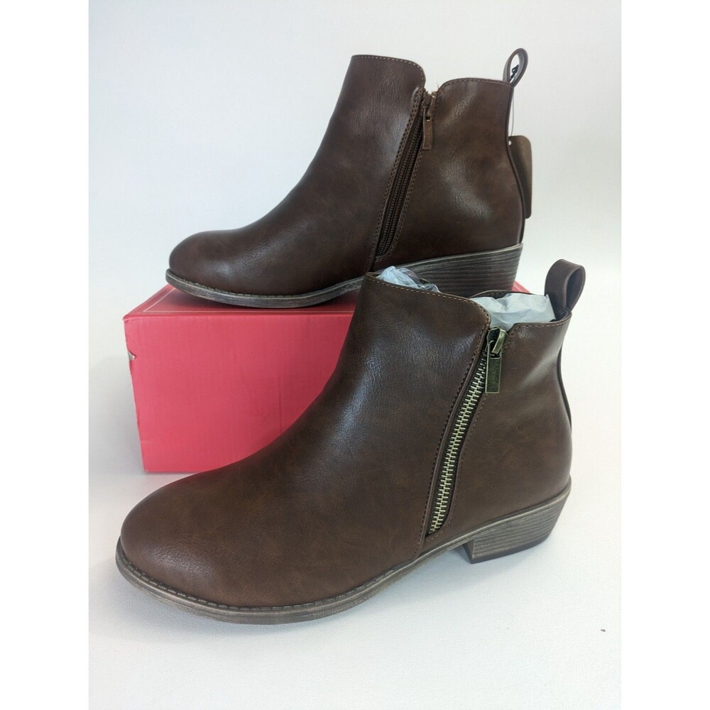 Jeossy Women's Ankle Boots Thick Heel Low Heeled Booties, 9.5